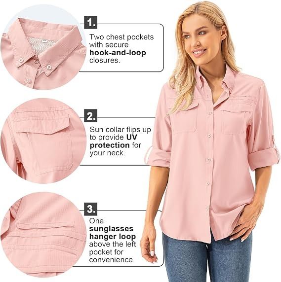 Pink Breathable Sun Protection Shirt image 6